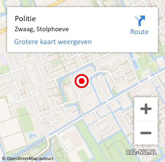 Locatie op kaart van de 112 melding: Politie Zwaag, Stolphoeve op 17 december 2017 09:51