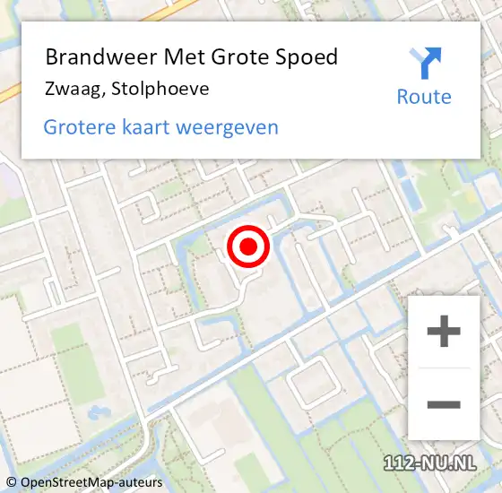 Locatie op kaart van de 112 melding: Brandweer Met Grote Spoed Naar Zwaag, Stolphoeve op 17 december 2017 09:54