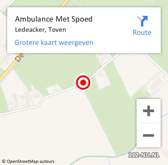 Locatie op kaart van de 112 melding: Ambulance Met Spoed Naar Ledeacker, Toven op 17 december 2017 10:12