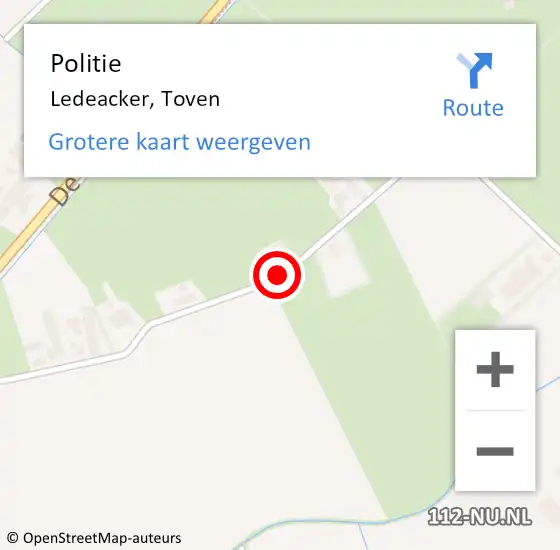 Locatie op kaart van de 112 melding: Politie Ledeacker, Toven op 17 december 2017 10:14