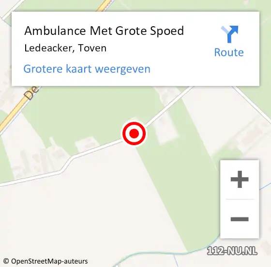 Locatie op kaart van de 112 melding: Ambulance Met Grote Spoed Naar Ledeacker, Toven op 17 december 2017 10:14