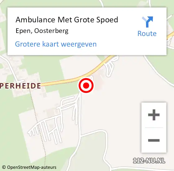 Locatie op kaart van de 112 melding: Ambulance Met Grote Spoed Naar Epen, Oosterberg op 22 september 2013 00:25