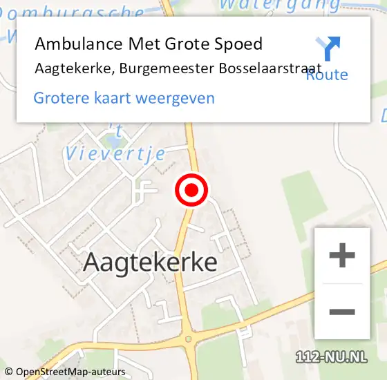 Locatie op kaart van de 112 melding: Ambulance Met Grote Spoed Naar Aagtekerke, Burgemeester Bosselaarstraat op 10 februari 2014 09:52