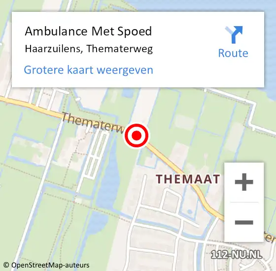 Locatie op kaart van de 112 melding: Ambulance Met Spoed Naar Haarzuilens, Thematerweg op 17 december 2017 12:09