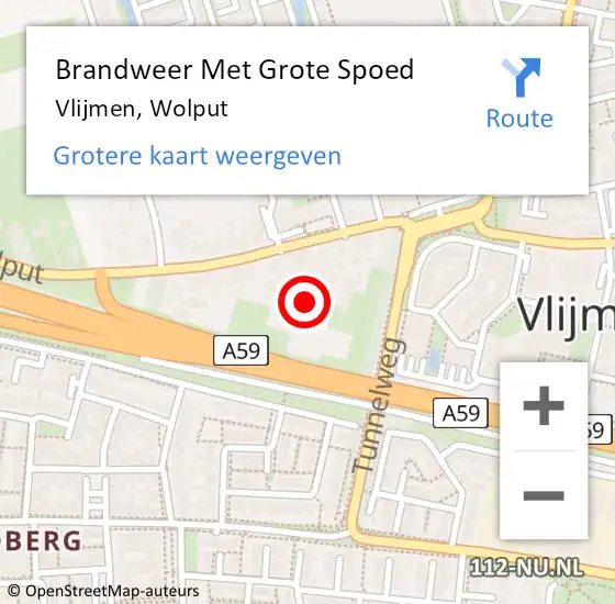 Locatie op kaart van de 112 melding: Brandweer Met Grote Spoed Naar Vlijmen, Wolput op 17 december 2017 12:33