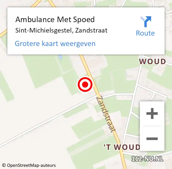 Locatie op kaart van de 112 melding: Ambulance Met Spoed Naar Sint-Michielsgestel, Zandstraat op 17 december 2017 12:46