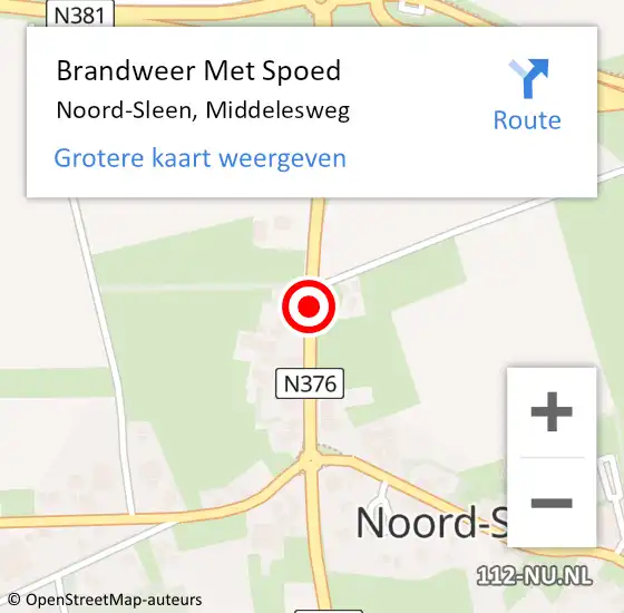 Locatie op kaart van de 112 melding: Brandweer Met Spoed Naar Noord-Sleen, Middelesweg op 17 december 2017 15:15