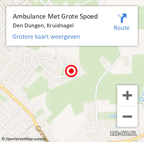 Locatie op kaart van de 112 melding: Ambulance Met Grote Spoed Naar Den Dungen, Kruidnagel op 17 december 2017 15:15