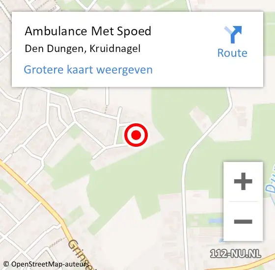 Locatie op kaart van de 112 melding: Ambulance Met Spoed Naar Den Dungen, Kruidnagel op 17 december 2017 15:19