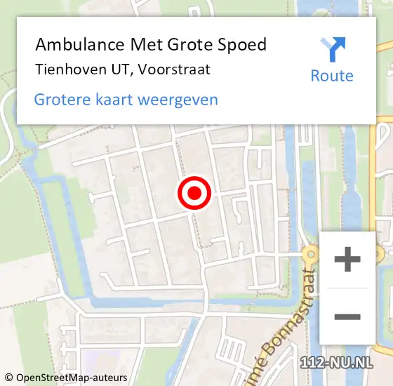 Locatie op kaart van de 112 melding: Ambulance Met Grote Spoed Naar Tienhoven UT, Voorstraat op 17 december 2017 15:32