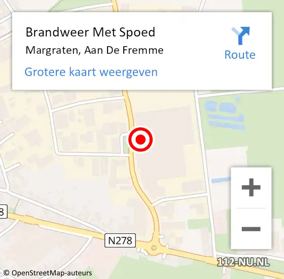 Locatie op kaart van de 112 melding: Brandweer Met Spoed Naar Margraten, Aan De Fremme op 17 december 2017 15:40