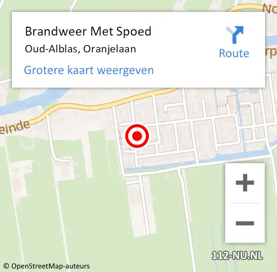 Locatie op kaart van de 112 melding: Brandweer Met Spoed Naar Oud-Alblas, Oranjelaan op 17 december 2017 16:13