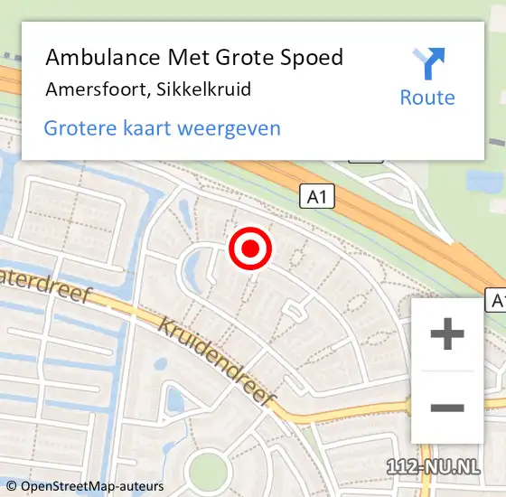 Locatie op kaart van de 112 melding: Ambulance Met Grote Spoed Naar Amersfoort, Sikkelkruid op 17 december 2017 16:48