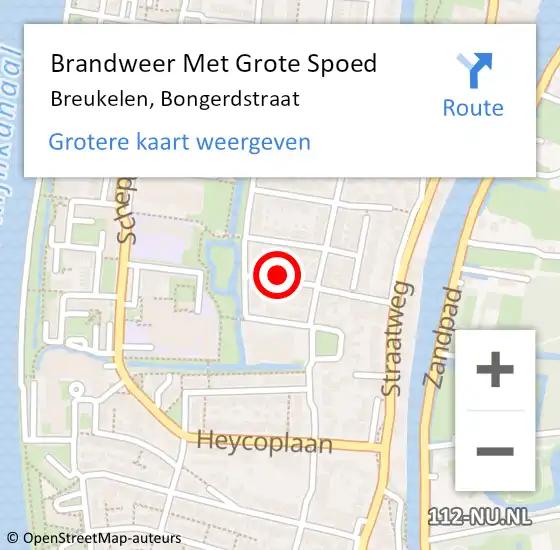 Locatie op kaart van de 112 melding: Brandweer Met Grote Spoed Naar Breukelen, Bongerdstraat op 17 december 2017 17:47