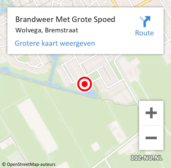 Locatie op kaart van de 112 melding: Brandweer Met Grote Spoed Naar Wolvega, Bremstraat op 17 december 2017 18:02