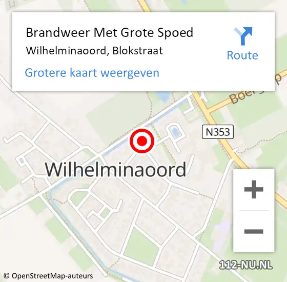 Locatie op kaart van de 112 melding: Brandweer Met Grote Spoed Naar Wilhelminaoord, Blokstraat op 17 december 2017 18:50