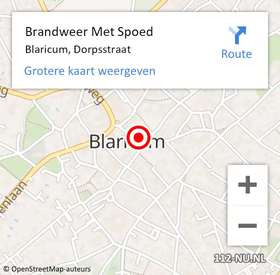 Locatie op kaart van de 112 melding: Brandweer Met Spoed Naar Blaricum, Dorpsstraat op 17 december 2017 20:03