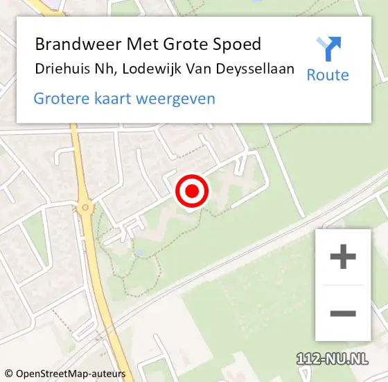 Locatie op kaart van de 112 melding: Brandweer Met Grote Spoed Naar Driehuis Nh, Lodewijk Van Deyssellaan op 17 december 2017 20:06