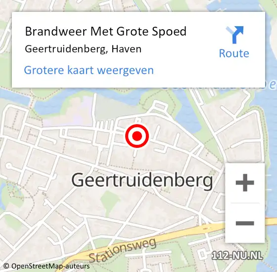 Locatie op kaart van de 112 melding: Brandweer Met Grote Spoed Naar Geertruidenberg, Haven op 17 december 2017 21:11