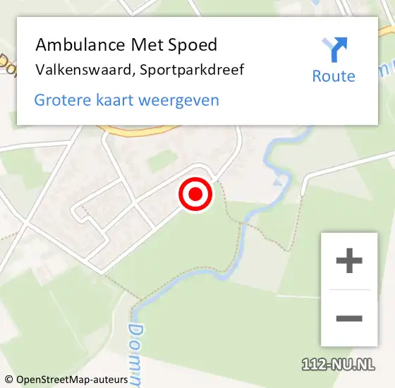 Locatie op kaart van de 112 melding: Ambulance Met Spoed Naar Valkenswaard, Sportparkdreef op 17 december 2017 21:25