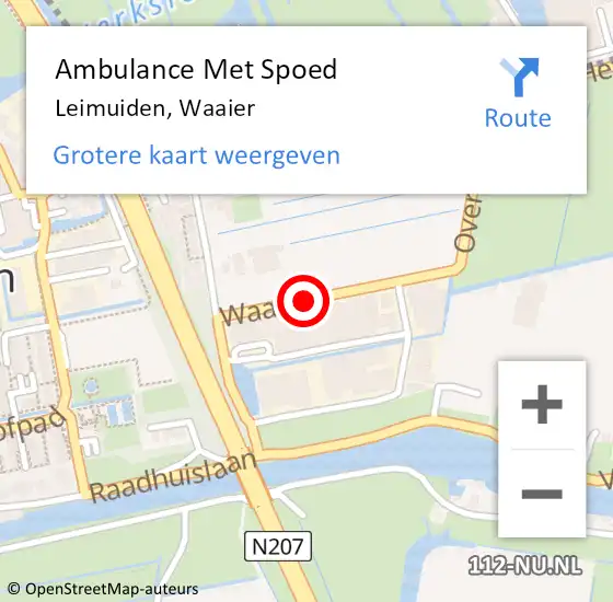 Locatie op kaart van de 112 melding: Ambulance Met Spoed Naar Leimuiden, Waaier op 18 december 2017 06:11