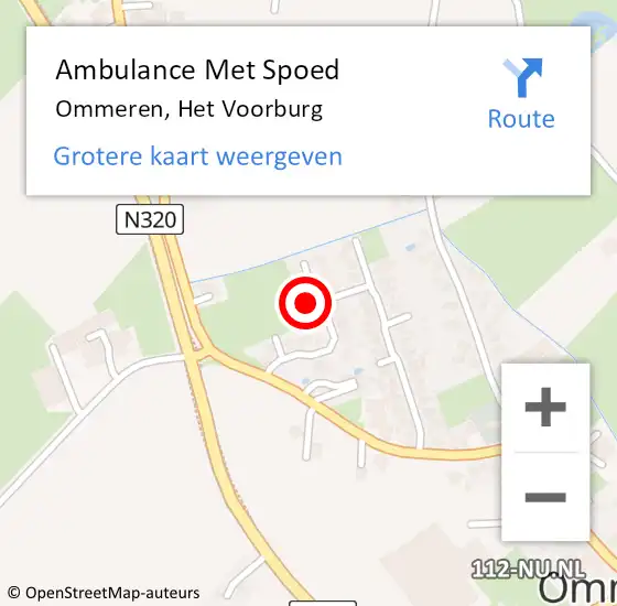 Locatie op kaart van de 112 melding: Ambulance Met Spoed Naar Ommeren, Het Voorburg op 18 december 2017 06:39