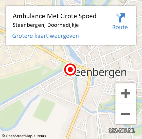 Locatie op kaart van de 112 melding: Ambulance Met Grote Spoed Naar Steenbergen, Doornedijkje op 18 december 2017 06:58