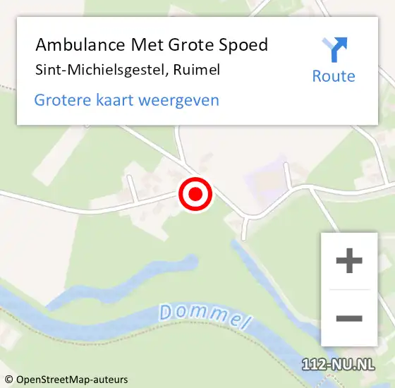 Locatie op kaart van de 112 melding: Ambulance Met Grote Spoed Naar Sint-Michielsgestel, Ruimel op 18 december 2017 07:24