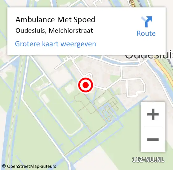 Locatie op kaart van de 112 melding: Ambulance Met Spoed Naar Oudesluis, Melchiorstraat op 18 december 2017 08:55