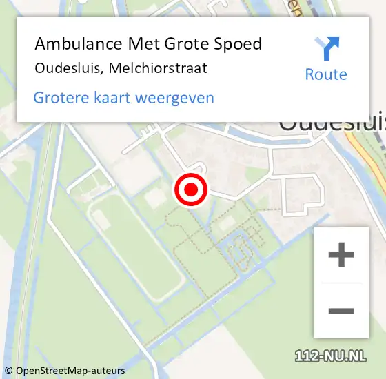 Locatie op kaart van de 112 melding: Ambulance Met Grote Spoed Naar Oudesluis, Melchiorstraat op 18 december 2017 08:57