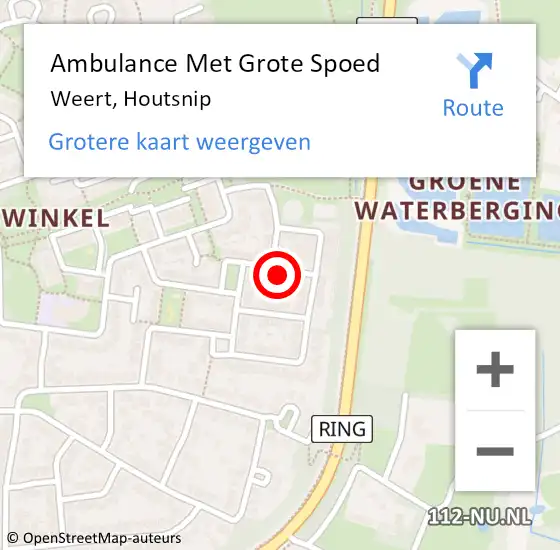 Locatie op kaart van de 112 melding: Ambulance Met Grote Spoed Naar Weert, Houtsnip op 18 december 2017 11:00