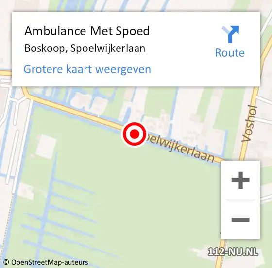 Locatie op kaart van de 112 melding: Ambulance Met Spoed Naar Boskoop, Spoelwijkerlaan op 18 december 2017 12:04