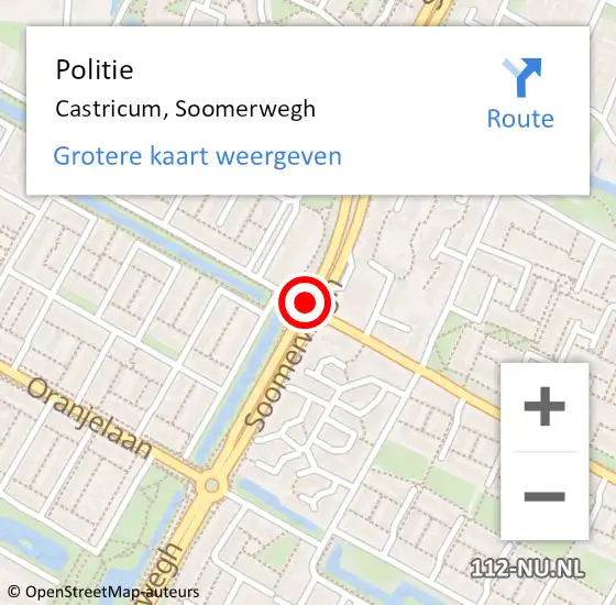 Locatie op kaart van de 112 melding: Politie Castricum, Soomerwegh op 18 december 2017 12:42