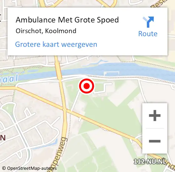 Locatie op kaart van de 112 melding: Ambulance Met Grote Spoed Naar Oirschot, Koolmond op 18 december 2017 13:21