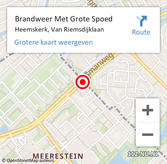 Locatie op kaart van de 112 melding: Brandweer Met Grote Spoed Naar Heemskerk, Van Riemsdijklaan op 18 december 2017 13:38