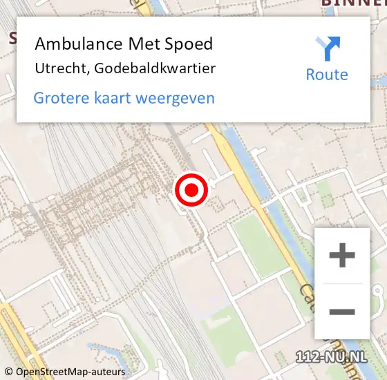 Locatie op kaart van de 112 melding: Ambulance Met Spoed Naar Utrecht, Godebaldkwartier op 18 december 2017 15:11