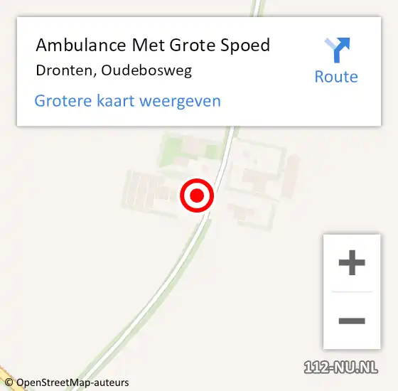 Locatie op kaart van de 112 melding: Ambulance Met Grote Spoed Naar Dronten, Oudebosweg op 18 december 2017 15:51