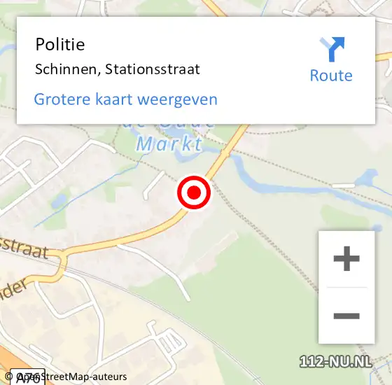 Locatie op kaart van de 112 melding: Politie Schinnen, Stationsstraat op 18 december 2017 17:23