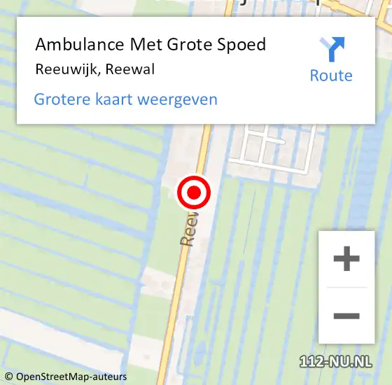 Locatie op kaart van de 112 melding: Ambulance Met Grote Spoed Naar Reeuwijk, Reewal op 18 december 2017 19:23
