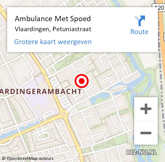 Locatie op kaart van de 112 melding: Ambulance Met Spoed Naar Vlaardingen, Petuniastraat op 18 december 2017 20:26