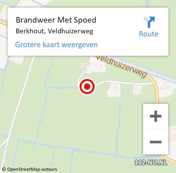 Locatie op kaart van de 112 melding: Brandweer Met Spoed Naar Berkhout, Veldhuizerweg op 18 december 2017 20:55