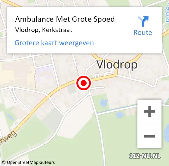 Locatie op kaart van de 112 melding: Ambulance Met Grote Spoed Naar Vlodrop, Kerkstraat op 18 december 2017 21:33