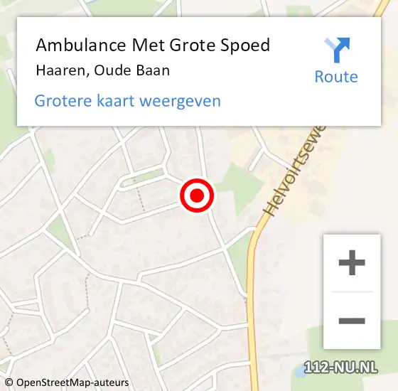 Locatie op kaart van de 112 melding: Ambulance Met Grote Spoed Naar Haaren, Oude Baan op 19 december 2017 00:19