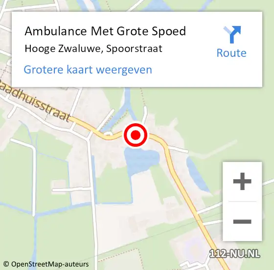 Locatie op kaart van de 112 melding: Ambulance Met Grote Spoed Naar Hooge Zwaluwe, Spoorstraat op 19 december 2017 01:24