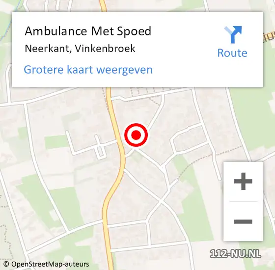 Locatie op kaart van de 112 melding: Ambulance Met Spoed Naar Neerkant, Vinkenbroek op 19 december 2017 04:10