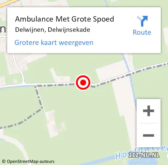 Locatie op kaart van de 112 melding: Ambulance Met Grote Spoed Naar Delwijnen, Delwijnsekade op 19 december 2017 04:57