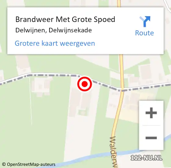 Locatie op kaart van de 112 melding: Brandweer Met Grote Spoed Naar Delwijnen, Delwijnsekade op 19 december 2017 04:58