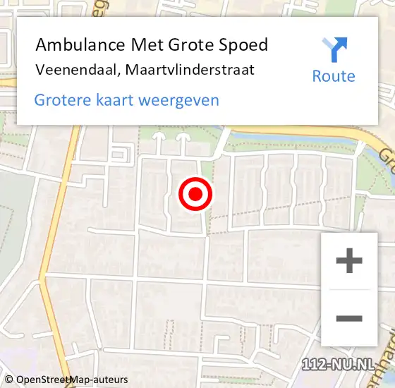 Locatie op kaart van de 112 melding: Ambulance Met Grote Spoed Naar Veenendaal, Maartvlinderstraat op 19 december 2017 05:08