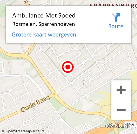 Locatie op kaart van de 112 melding: Ambulance Met Spoed Naar Rosmalen, Sparrenhoeven op 19 december 2017 07:46