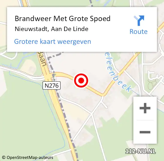 Locatie op kaart van de 112 melding: Brandweer Met Grote Spoed Naar Nieuwstadt, Aan De Linde op 19 december 2017 09:25